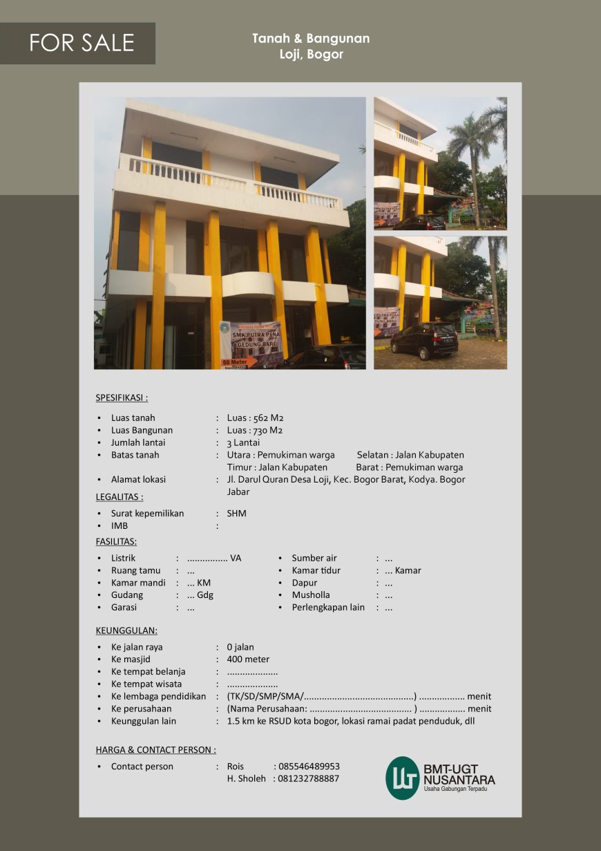 TANAH DIJUAL DI LOJI BOGOR