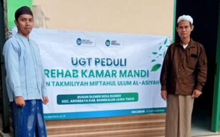 UGT Peduli Salurkan Bantuan Rehab Kamar Mandi untuk Guru di Madrasah Takmiliyah Miftahul Ulum Al-Asiyah