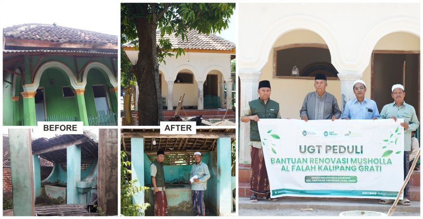 BMT UGT Nusantara Bersama LAZ Sidogiri Salurkan Bantuan Renovasi Musholla Al-Falah Kalipang Grati Pasuruan