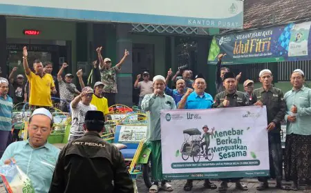 UGT Peduli dan LAZ Sidogiri Salurkan Bantuan Sosial untuk Tukang Becak di Area Sidogiri